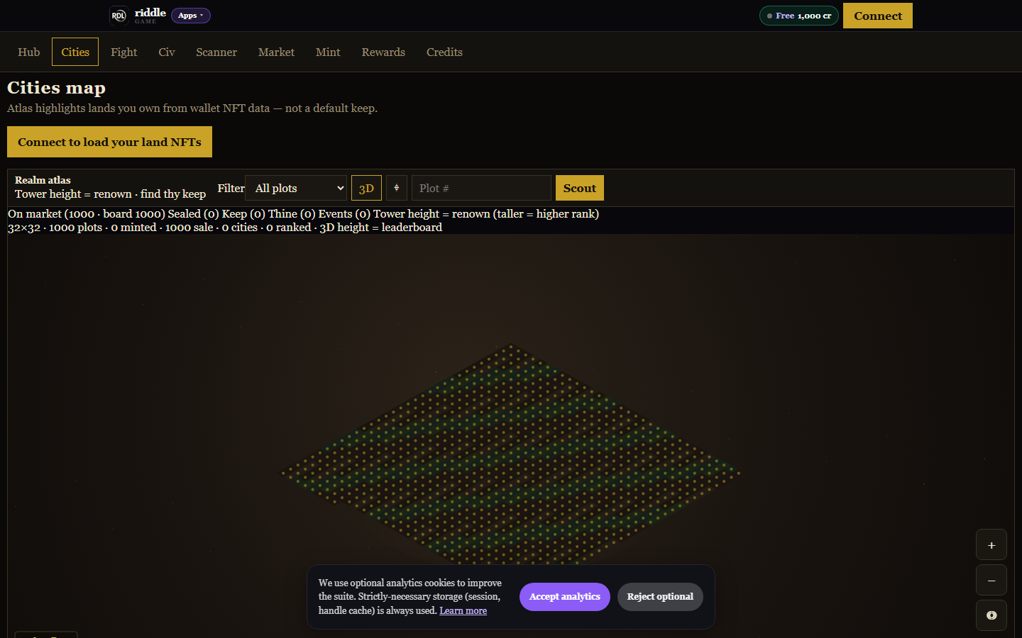 Live production screenshot of Cities